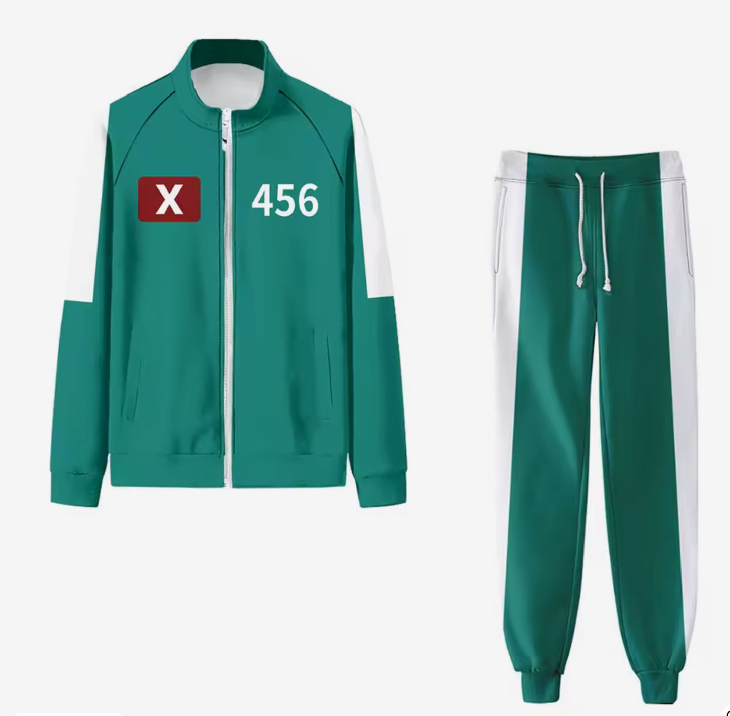 456 Squid Game Cosplay Kostüm – Spieler Trainingsanzug für Erwachsene (Jacke + Hose)